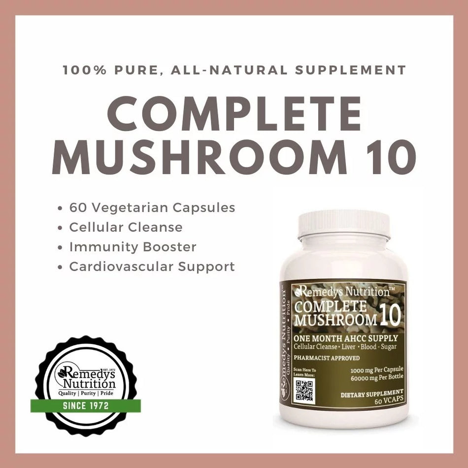 Complete Mushroom 10™ | 1000 mg, 60 Vegan Capsules