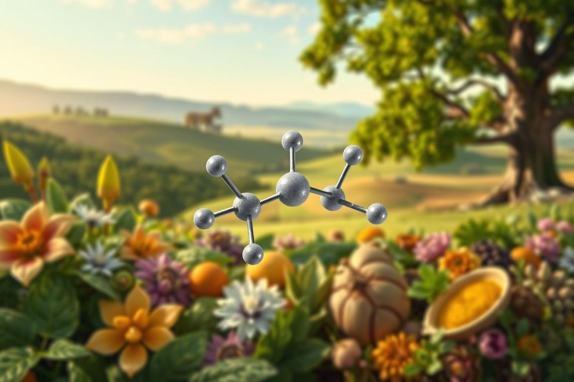 A molecular diagram of Aescin, the active compound in horse chestnut extract.
