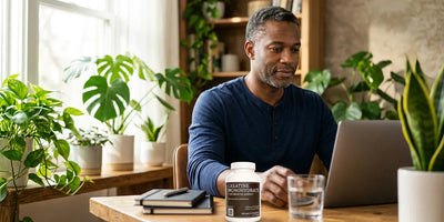 Man working with calm mental clarity — creatine cognitive benefits