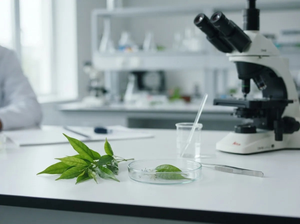 Anamu leaves in a research setting for cancer evidence