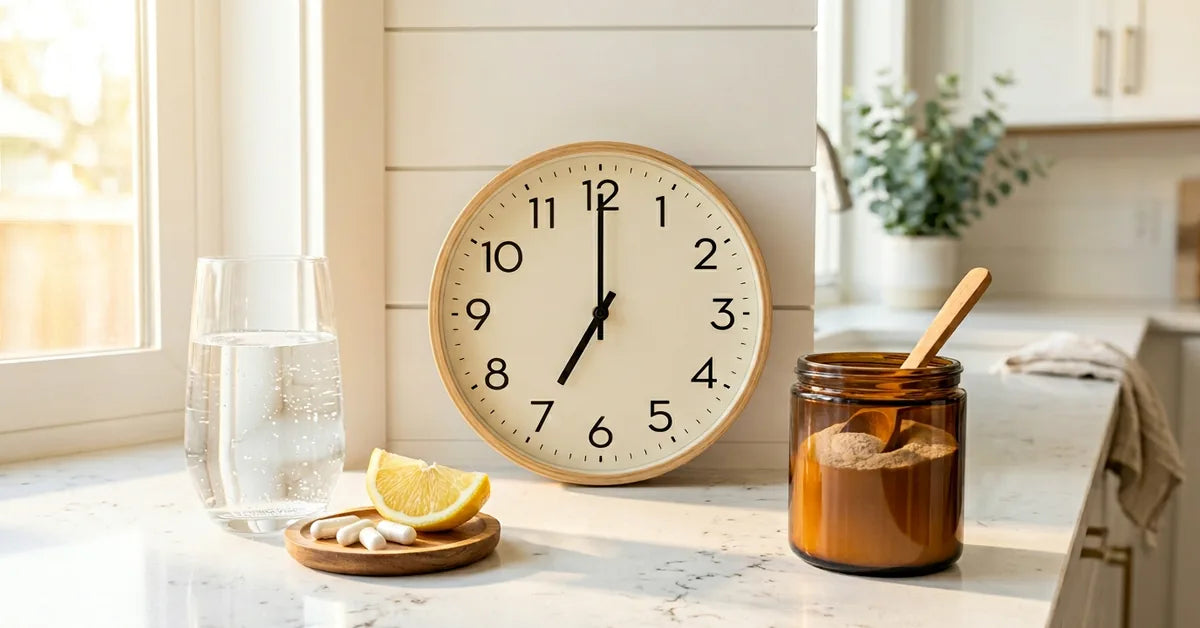 Best time to take modified citrus pectin — morning MCP routine with capsules water and citrus