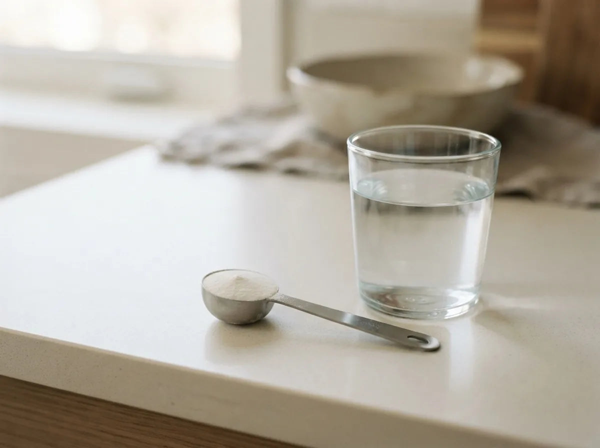D-mannose powder and water illustrating safe, moderate use