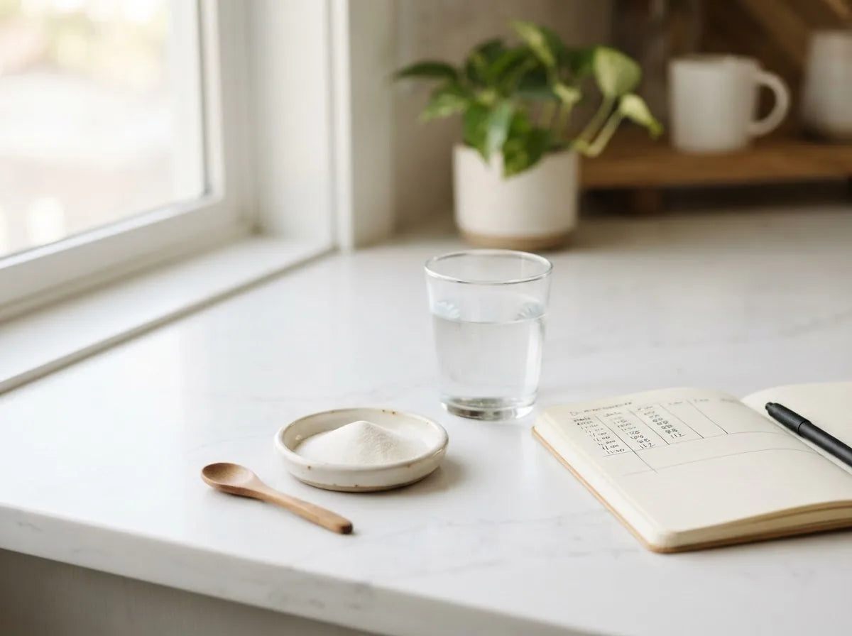 D-mannose powder and water in a blood-sugar awareness setting
