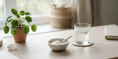 Inositol powder in a calm setting for mood and mental wellbeing