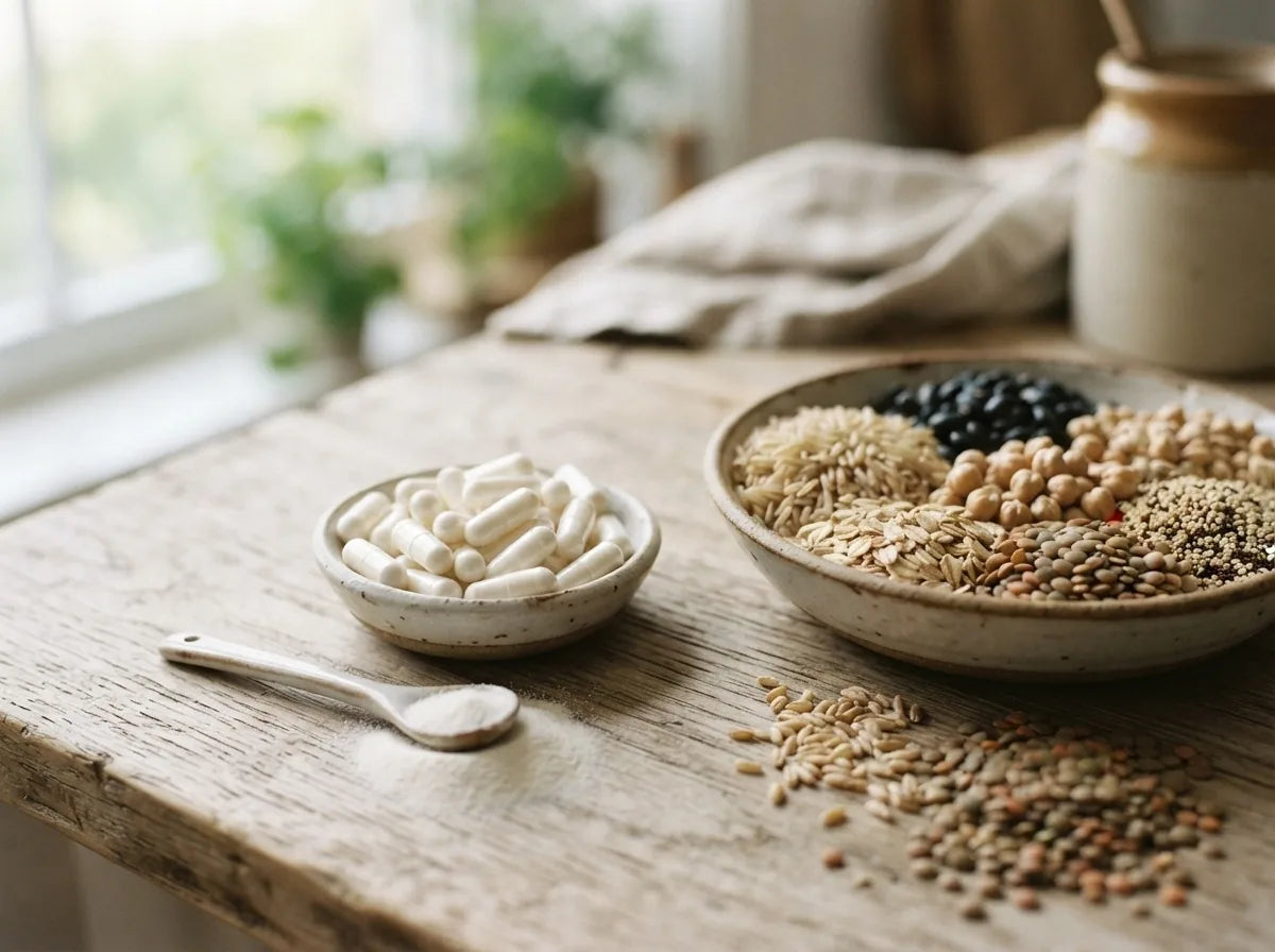 IP6 inositol capsules with whole grains and legumes
