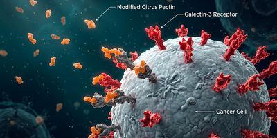 Modified citrus pectin and cancer research — galectin-3 inhibition mechanism illustration