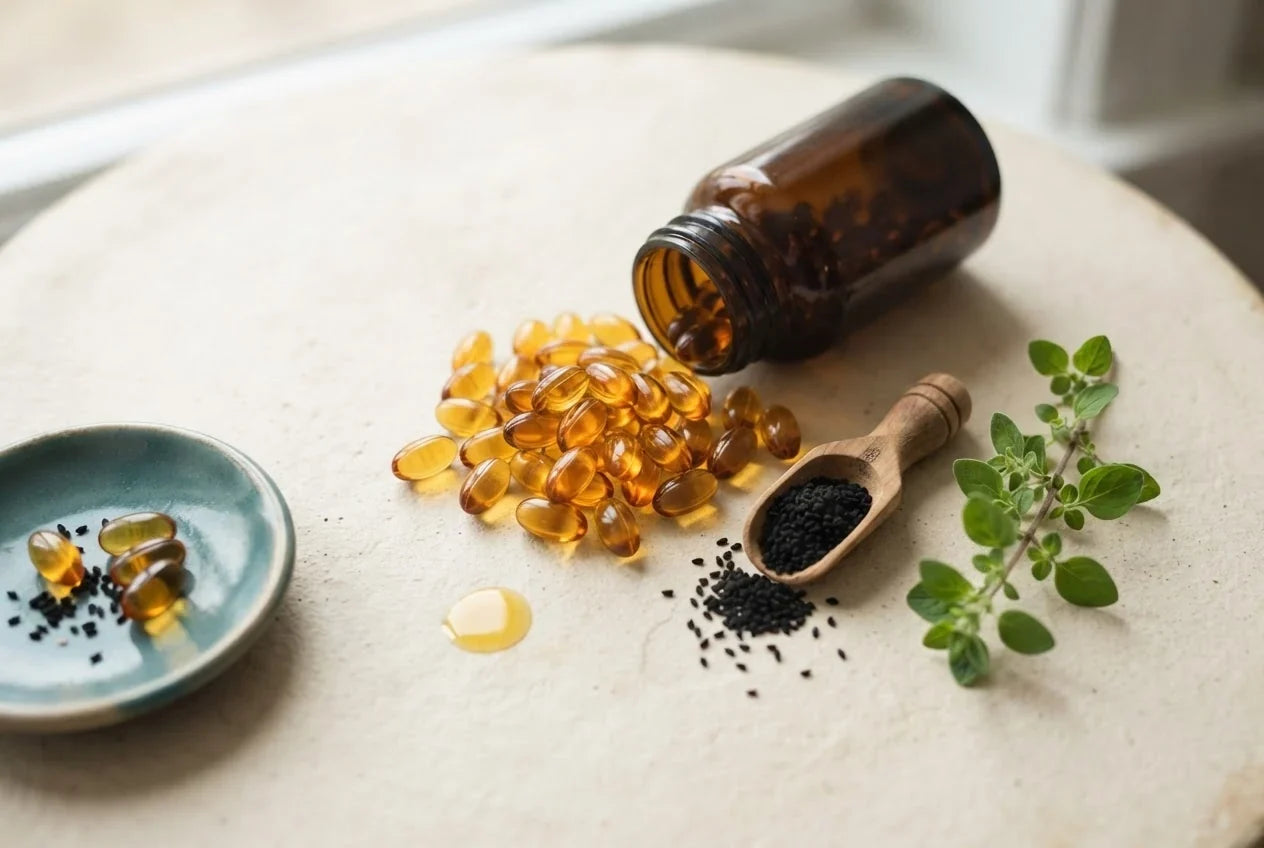 Resilia oil of oregano and black seed softgels with fresh oregano — combined oregano supplement review