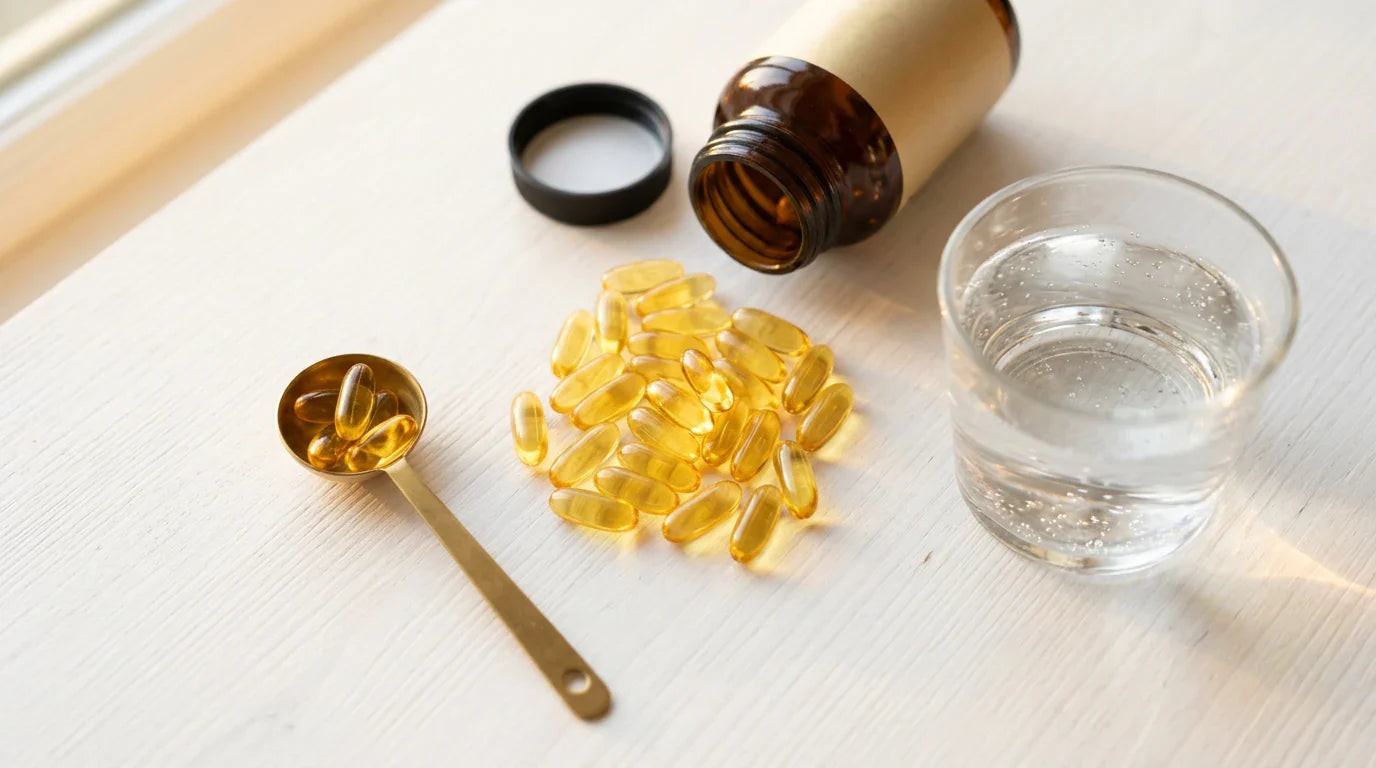 Vitamin D3 softgels and supplement bottle — daily dosage guide for adults and children