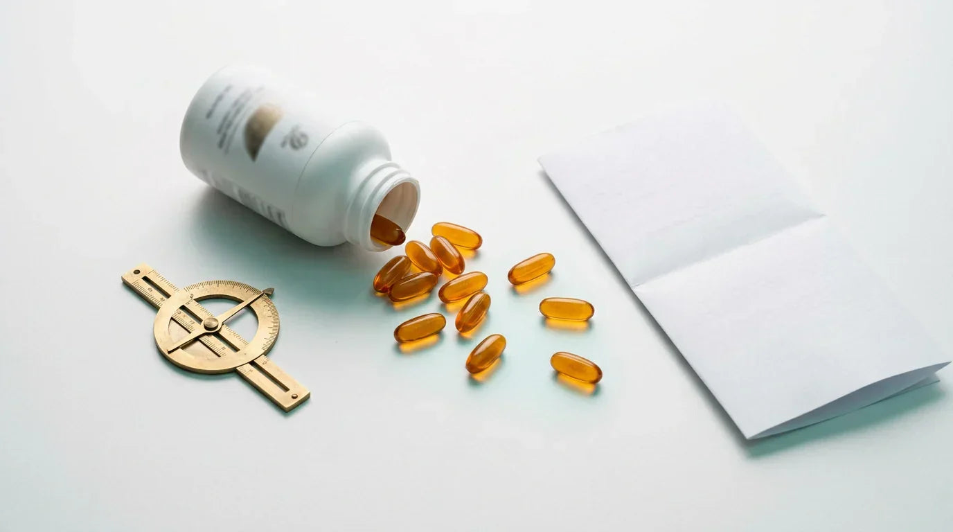 Vitamin D capsules with blood test report and dosage scale — side effects and safety guide