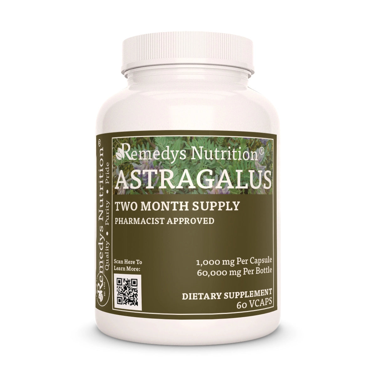 Astragalus 1000 mg, 60 Vegan Capsules
