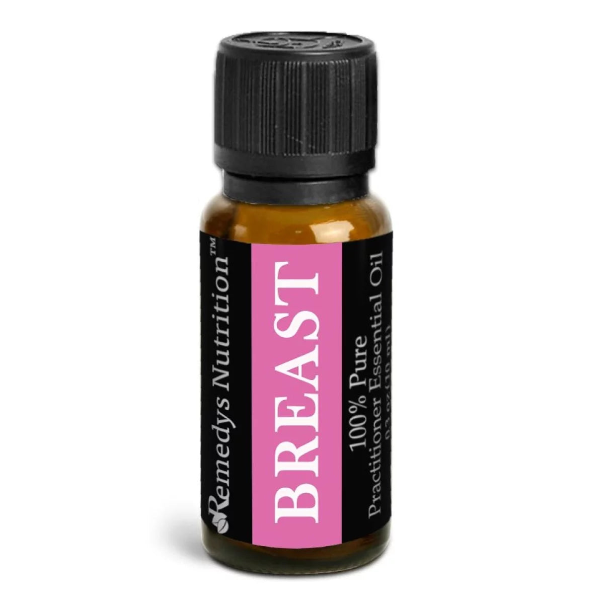 Image of Remedy's Nutrition® Breast Health Essential Oil front bottle. Frankincense, Lavender, Ginger, Peppermint, Lemongrass