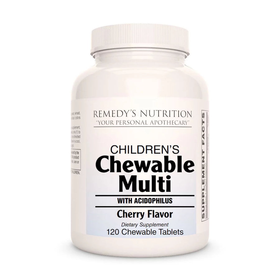 Image of Remedy's Nutrition® Children's Chewable Multi™ Vitamin Mineral Tablets Dietary Supplement front bottle.