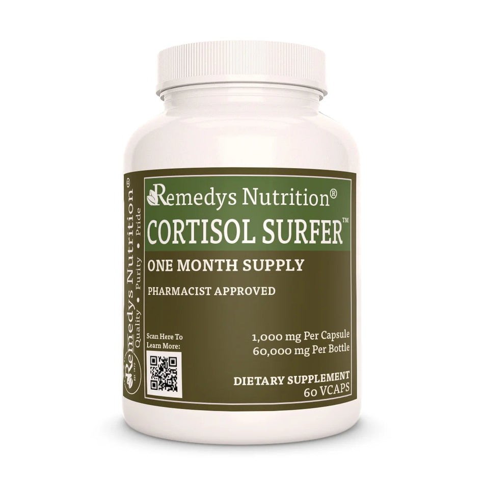 Remedy's Nutrition® Cortisol Surfer™ supplement bottle with 60 capsules, front label view 