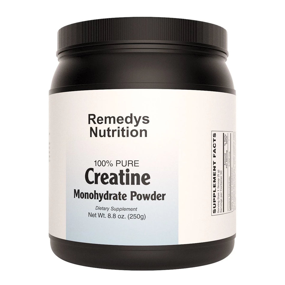 Image of Remedy's Nutrition® Creatine Monohydrate Powder Dietary Supplement front bottle.