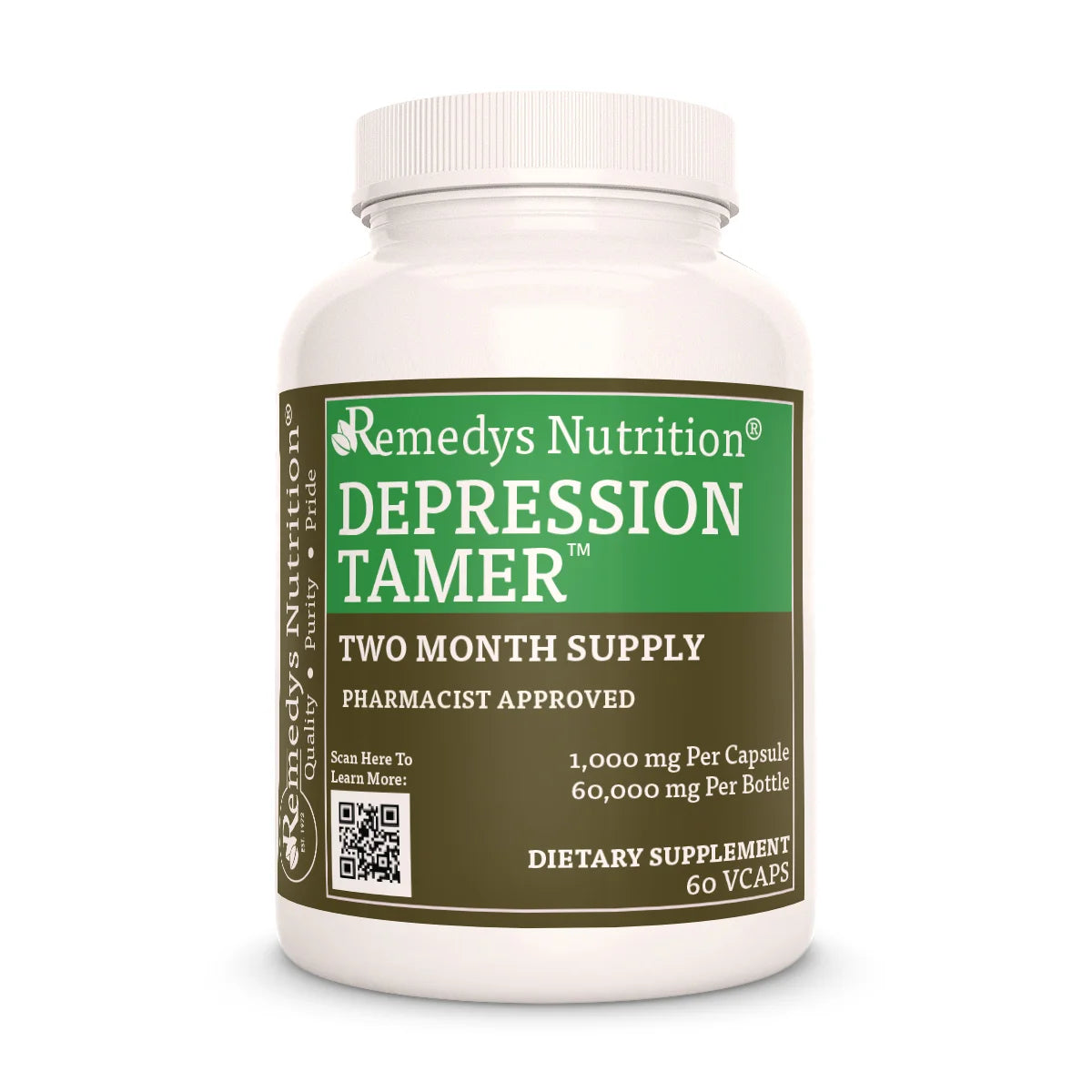 Domador de la depresión™ | Vitaminas para el estado de ánimo | 1000 mg, 60 Cápsulas Veganas