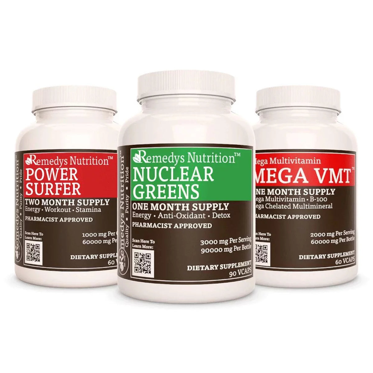 Fatigue & Low Energy Power Pack™ Three Supplement Bottles of Capsules