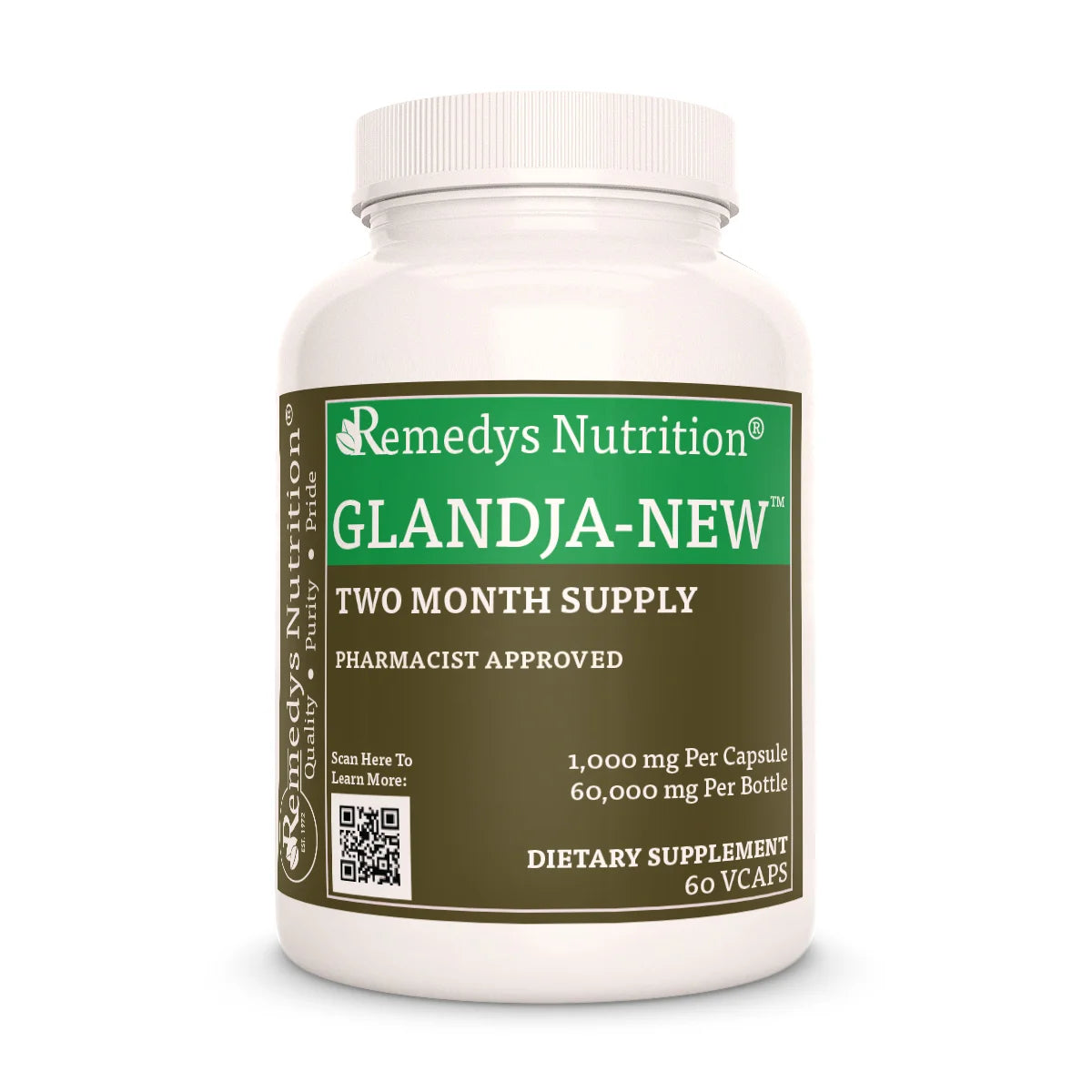 GlandJa-New™ Vitamins for Glands 1000 mg, 60 Vegan Capsules