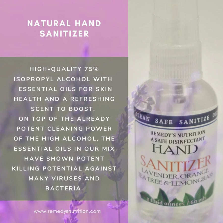 Hand Sanitizer | 75% Alcohol & Essential Oils | 2 fl oz