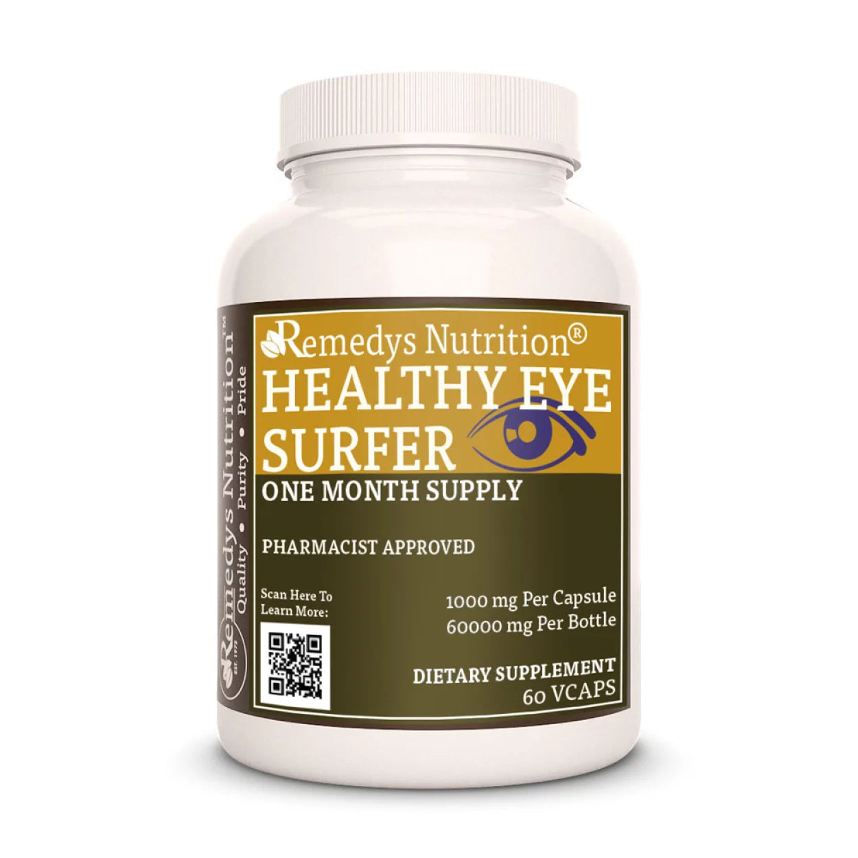 Healthy Eye Surfer™ Vitamins for Vision 1000 mg 60 Vegan Capsules