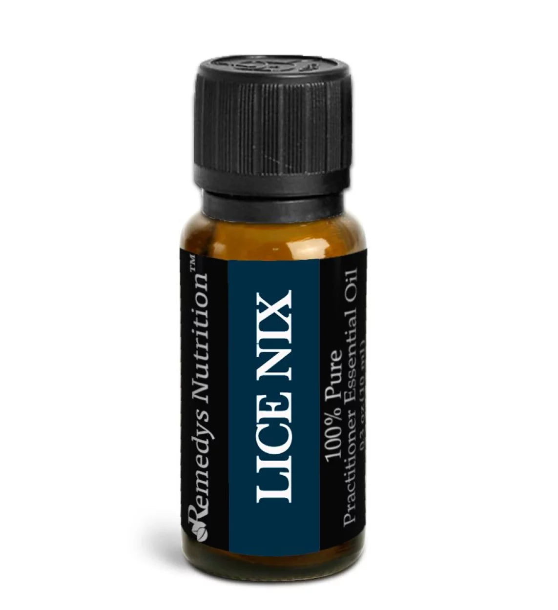Image of Remedy's Nutrition® Lice Nix Essential Oil Herbal Supplement front bottle. 