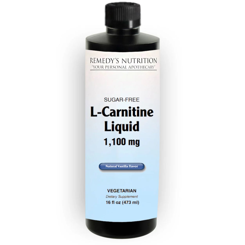 Image of Remedy's Nutrition® L-Carnitine Liquid Dietary Supplement front bottle. 