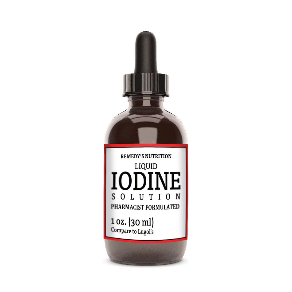 Image of Remedy's Nutrition® Liquid Iodine Solution Dietary Supplement front bottle. 