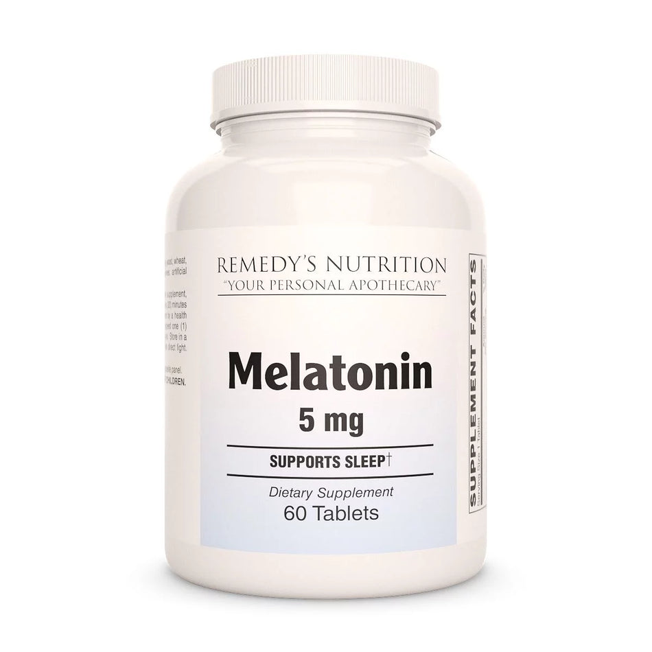 Image of Remedy's Nutrition® Melatonin Tablets Dietary Supplement front bottle. 