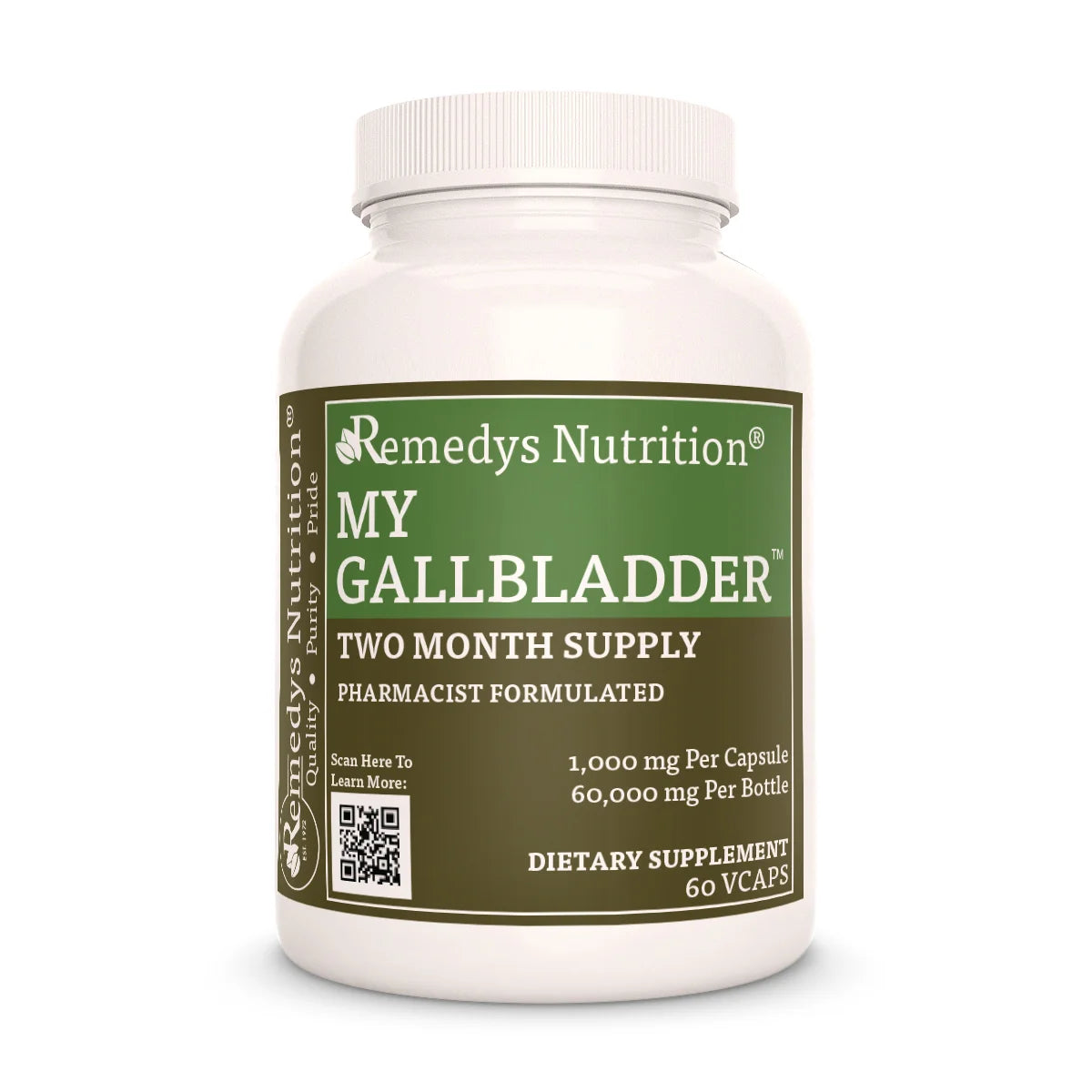My Gallbladder™ Vitamins for Gallbladder 1000 mg, 60 Vegan Capsules