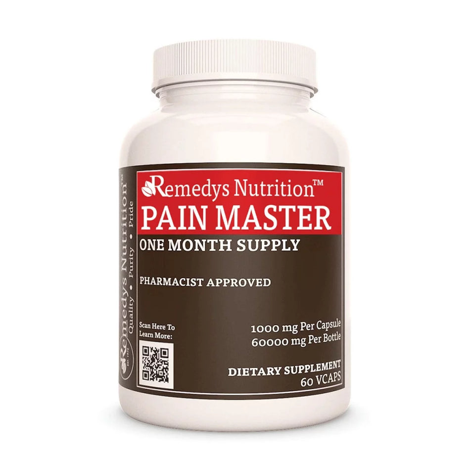 Image of Remedy's Nutrition® Pain Master™ Capsules Herbal Dietary Supplement bottle Made in USA Cat’s Claw Valerian Turmeric
