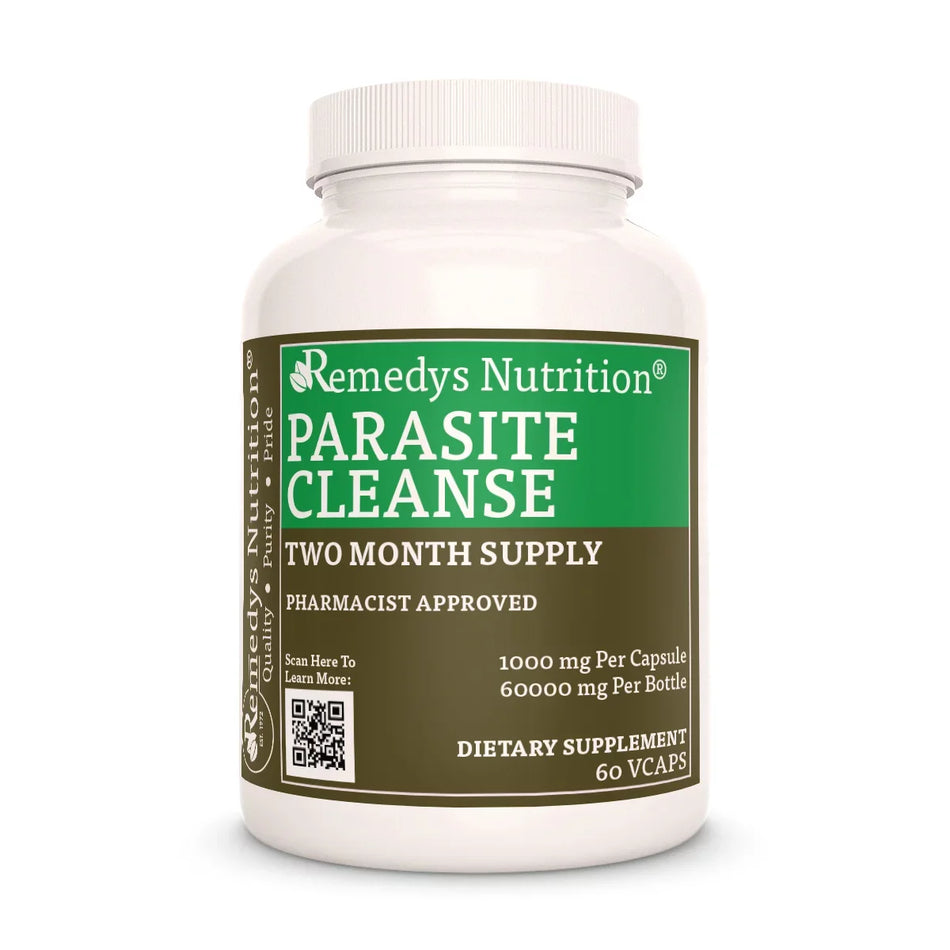 Image of Remedy's Nutrition® Parasite Cleanse™ Capsules Herbal Dietary Supplement bottle Made in USA Pumpkin Epazote Pau D’Arco