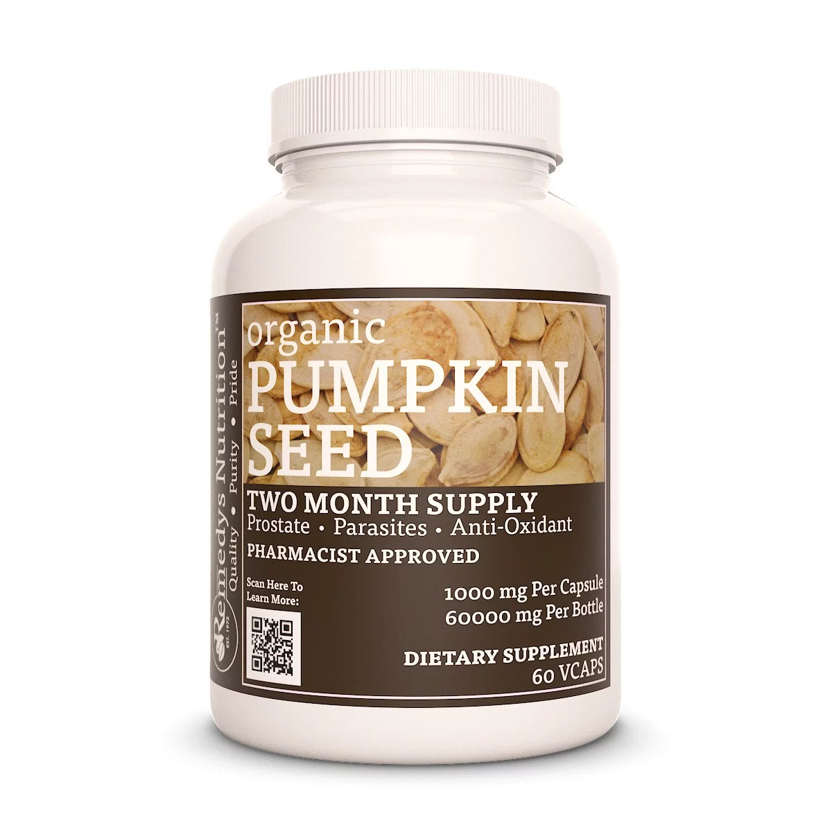 Pumpkin Seed 1000 mg, 60 Vegan Capsules