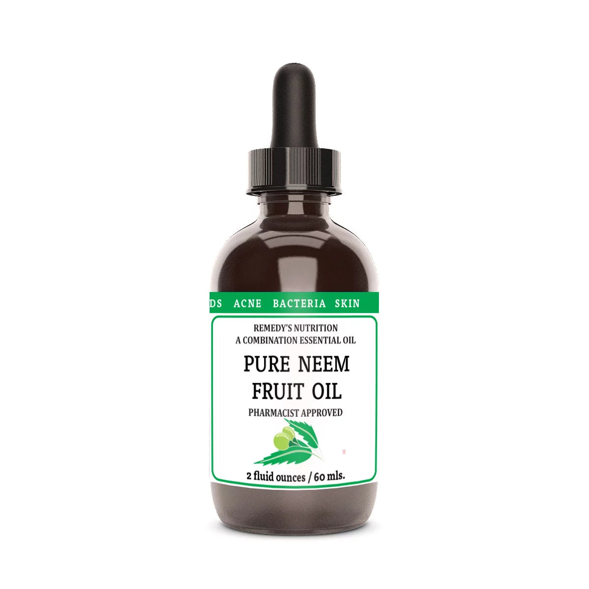 Pure Neem Fruit Oil  For Topical Cosmetic Use 2 Fluid Ounces