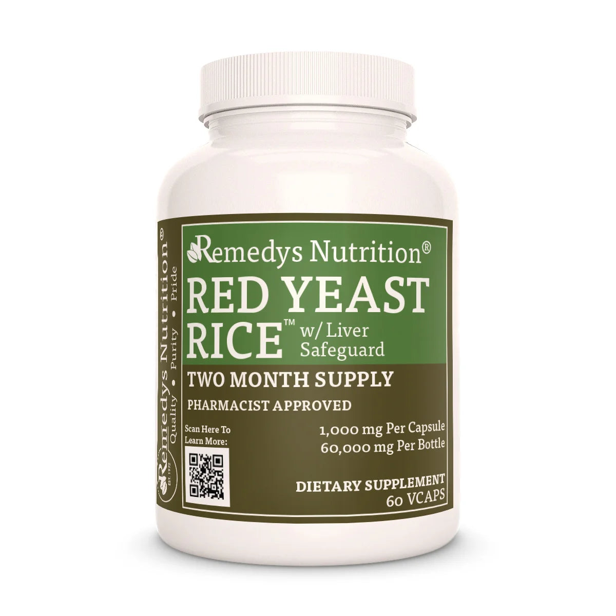 Red Yeast Rice with Liver Safeguard™  1000 mg, 60 Vegan Capsules