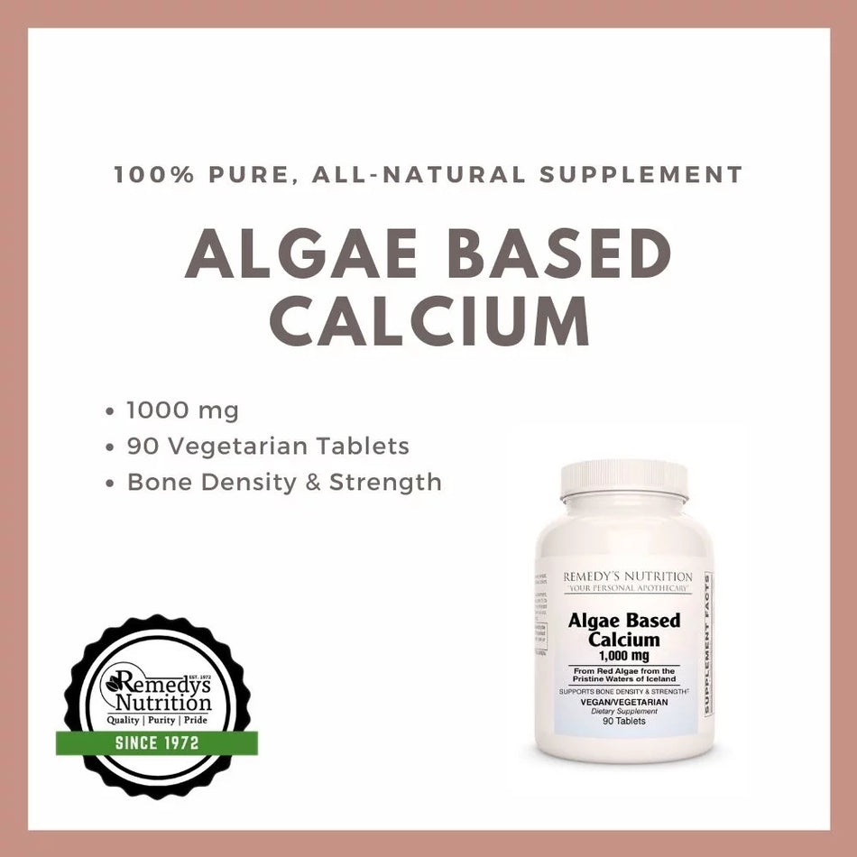 Calcium à base d'algues | 1000 mg, 90 comprimés