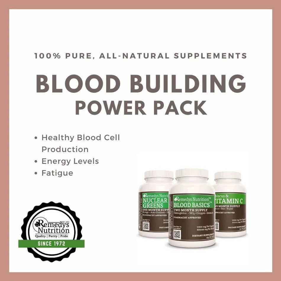 Pack de puissance pour la construction de sang™ | Trois flacons de 1000 mg, 60 gélules 