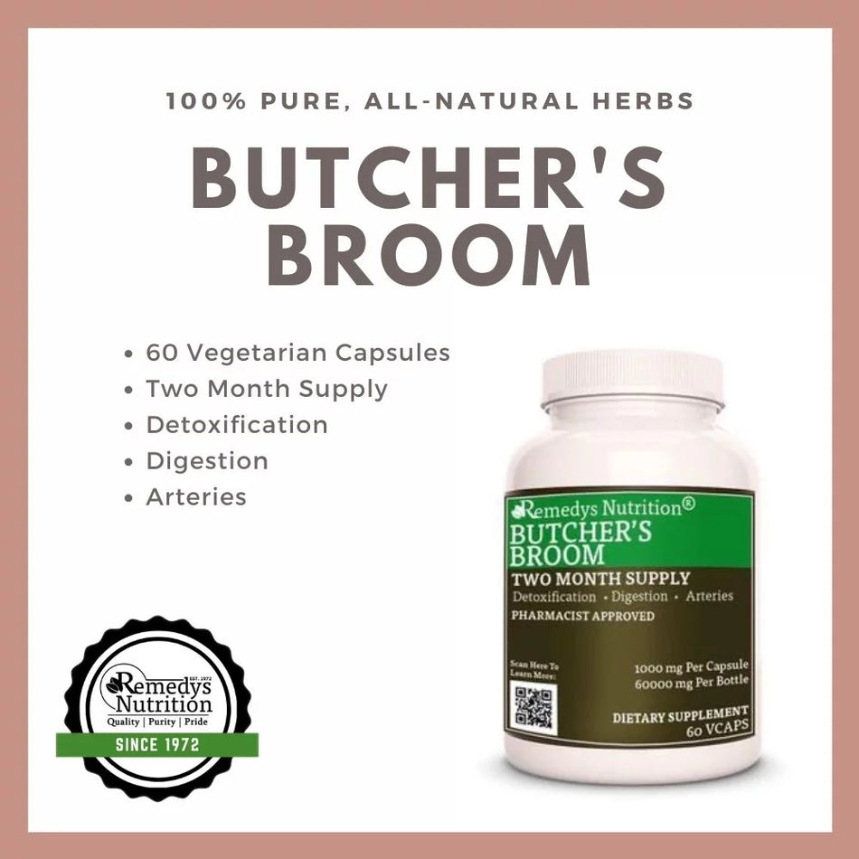 Butcher's Broom | 1000 mg, 60 Vegan Capsules