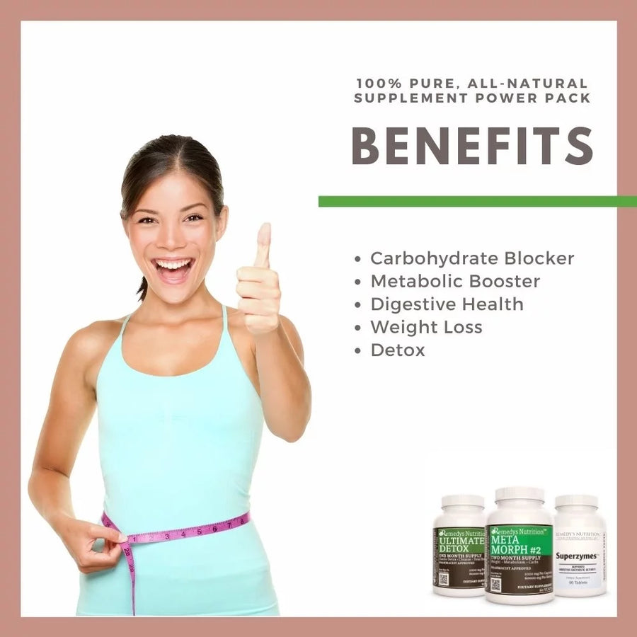 Carbohydrate Blocker Power Pack™ | Three Supplement Bottles of Capsules & Tablets