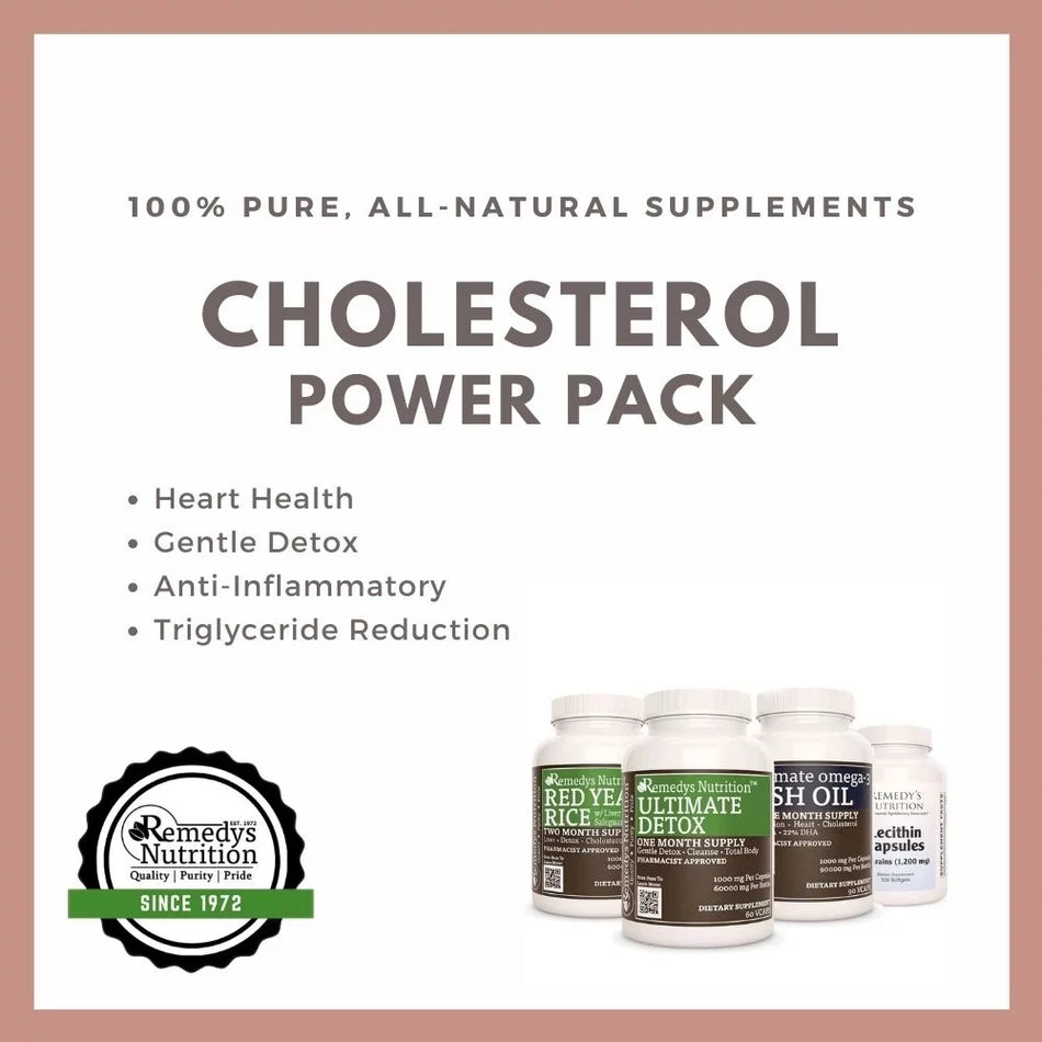 Cholestérol Power Pack™ | Quatre flacons de suppléments de capsules et de gélules 