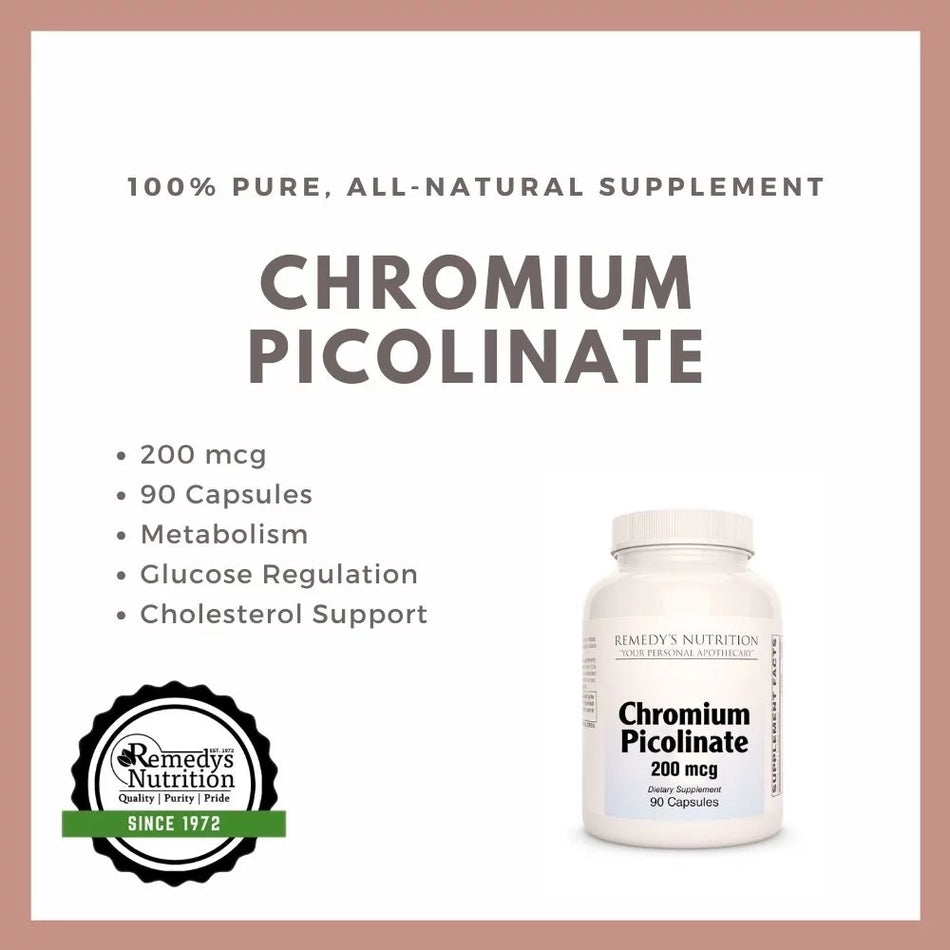Picolinate de chrome | 200 mcg, 90 gélules 