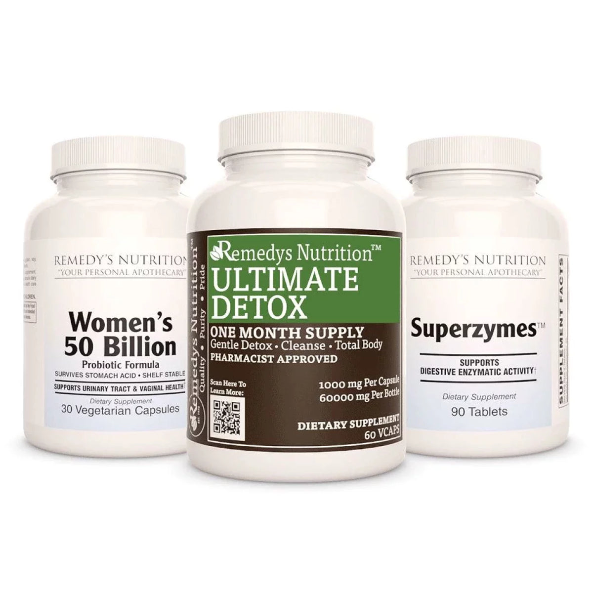 Constipation Power Pack™ Three Supplement Bottles Capsules & Tablets