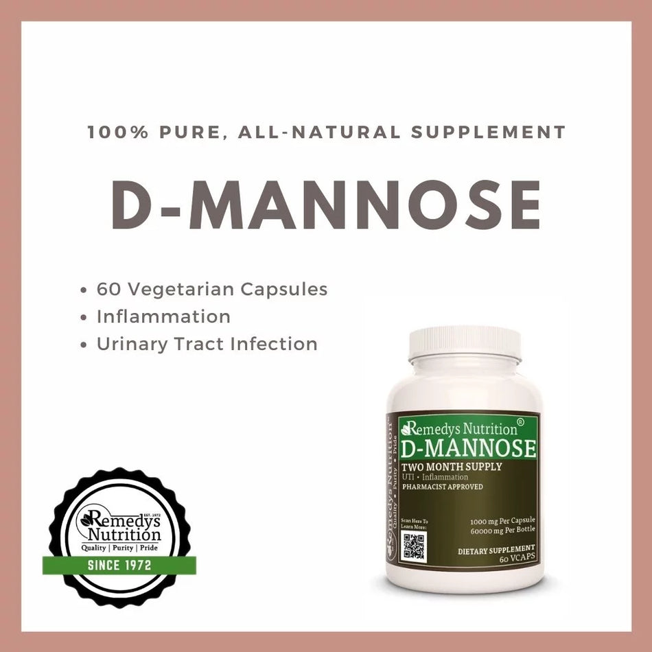 Gélules de D-Mannose | 1000 mg, 60 gélules végétaliennes 
