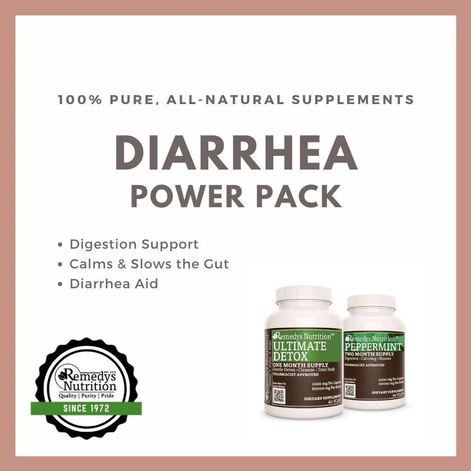 Diarrhea Power Pack™ | Two Bottles of 1000 mg, 60 Capsules