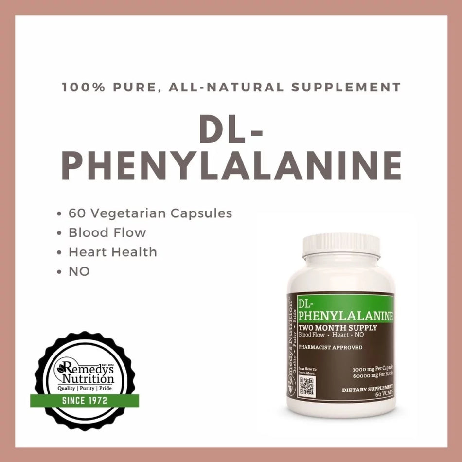 DL-Fenilalanina (DLPA) | 1000 mg, 60 Cápsulas Veganas 