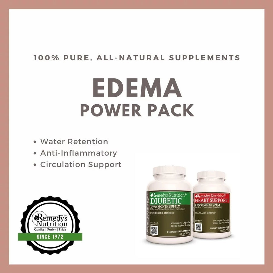 Edema Power Pack™ | Vitamins for Water Retention | Two Bottles of 1000 mg, 60 Capsules