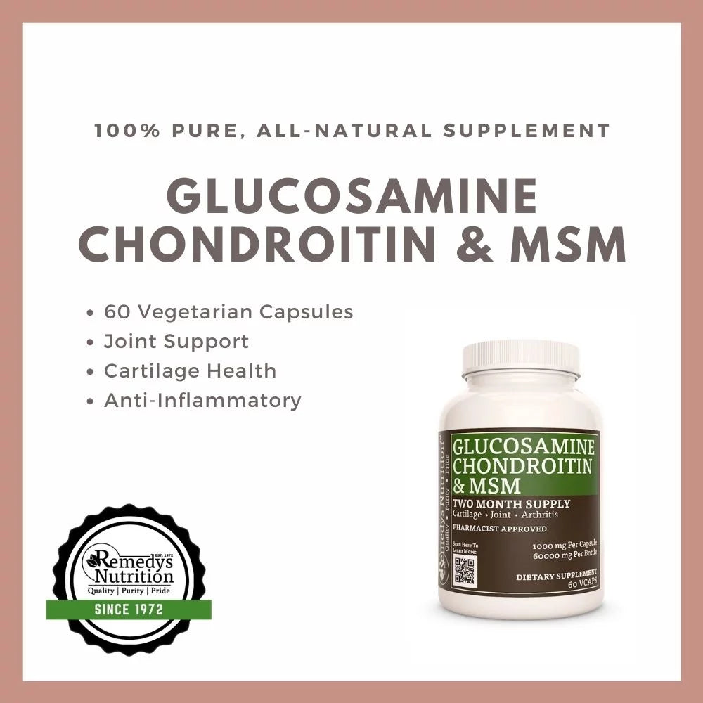 Glucosamine & Chondroitin MSM Vitamin C - 120 Joint High Strength Tablets For Strong Bone Care