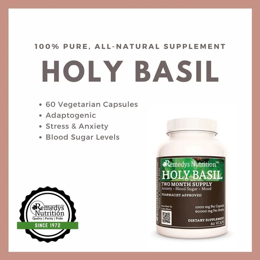 Holy Basil | 1000 mg, 60 Vegan Capsules