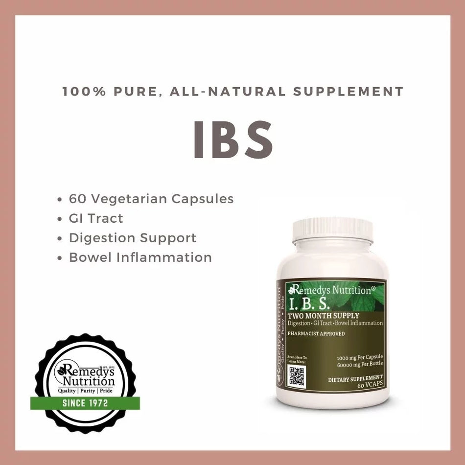 I.B.S.™ | Vitamins for IBS | 1000 mg, 60 Vegan Capsules
