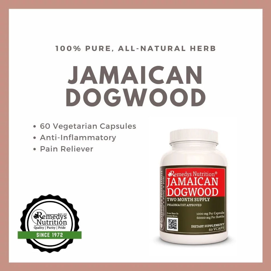 Cornejo jamaicano | 1000 mg, 60 Cápsulas Veganas 