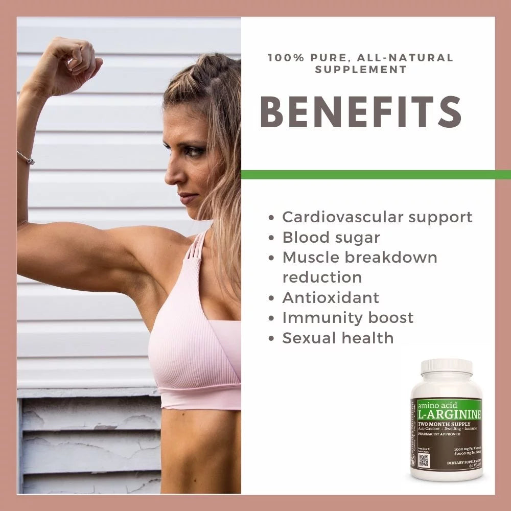 L-Arginine 1000mg | Circulation, Nitric Oxide & Performance L-Arginine 1000mg | Circulation, Nitric Oxide & Performance