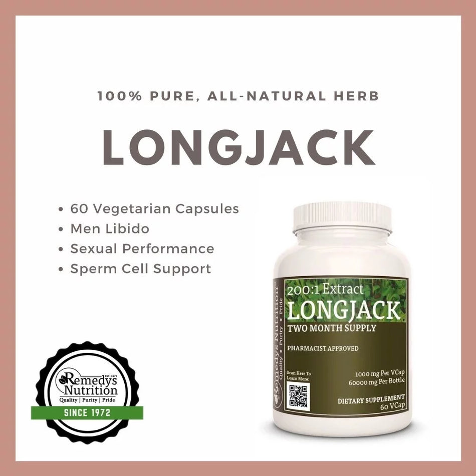 Extracto de Longjack (Tongkat Ali) | 1000 mg, 60 Cápsulas Veganas 